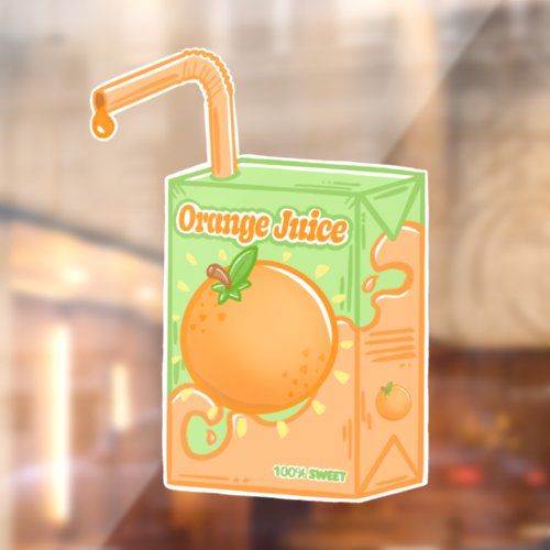 Orange Juice Box Window Cling