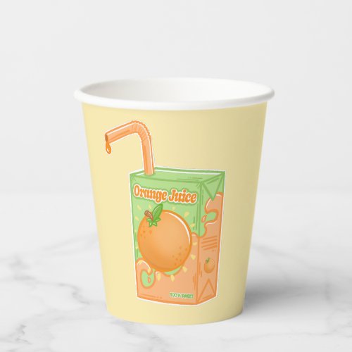 Orange Juice Box Yellow Paper Cups