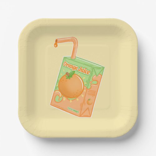 Orange Juice Box Yellow Paper Plates