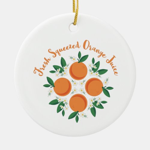 Orange Juice Ceramic Ornament