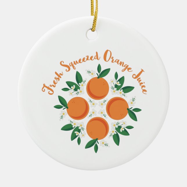 Orange Juice Ceramic Ornament (Front)