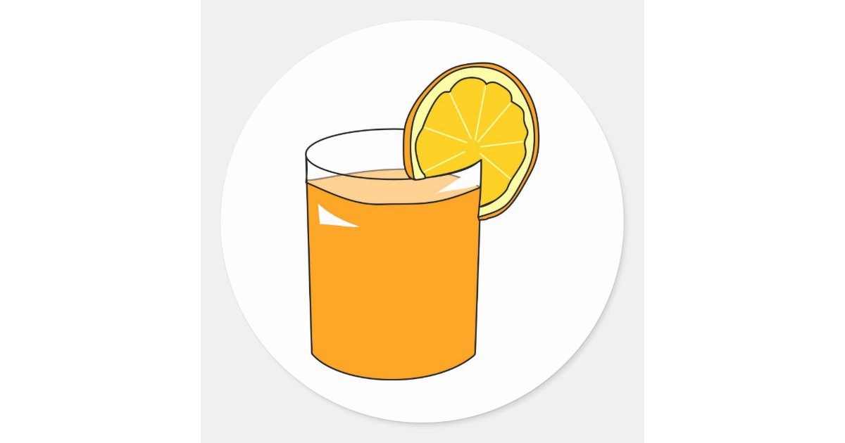 Orange Juice Classic Round Sticker | Zazzle