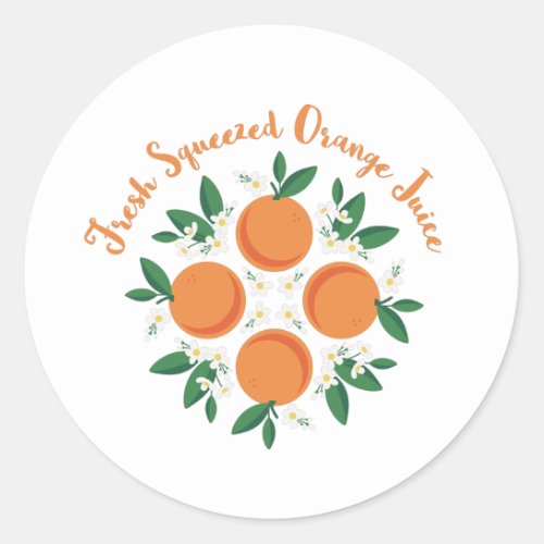 Orange Juice Classic Round Sticker