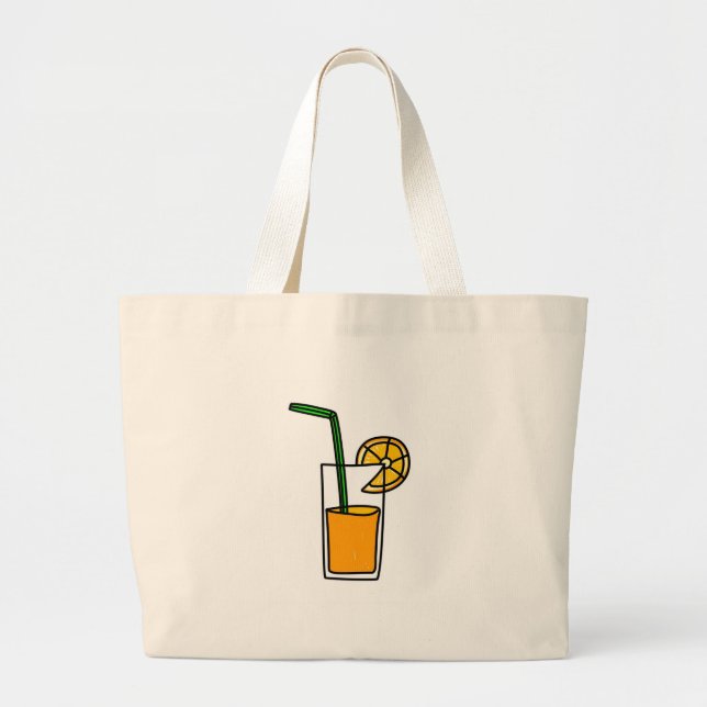 orange juice large tote bag (Front)