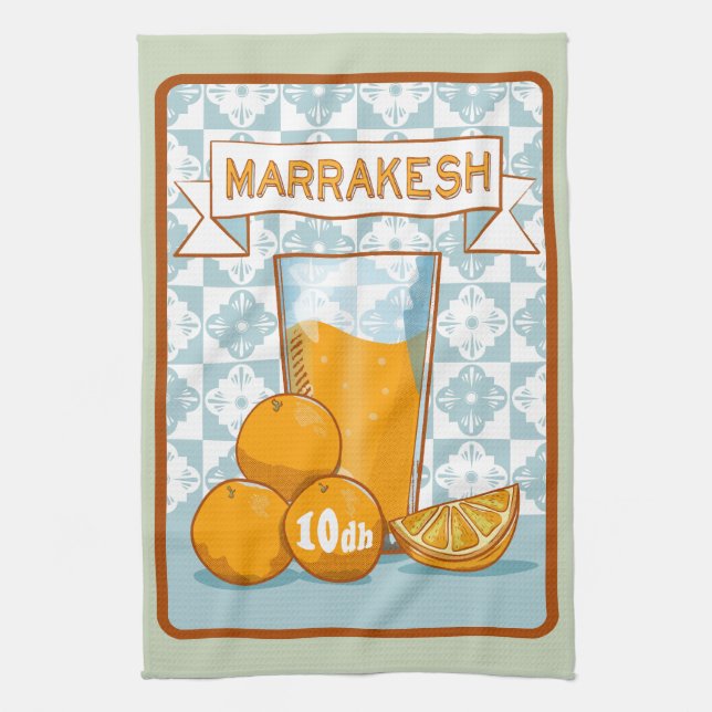 Orange Juice Marrakesh Morocco Kitchen Towel (Vertical)
