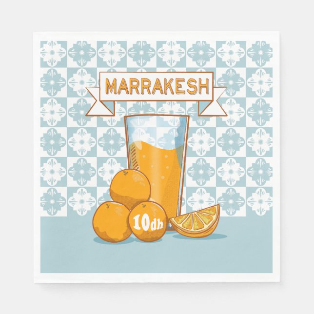 Orange Juice Marrakesh Morocco Napkins (Front)