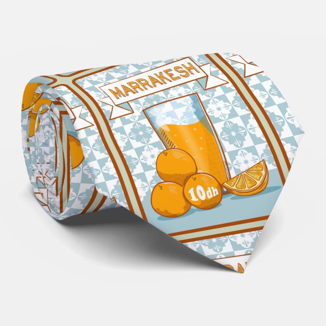 Orange Juice Marrakesh Morocco Neck Tie (Rolled)