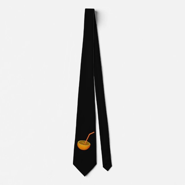 Orange Juice on black Neck Tie (Front)
