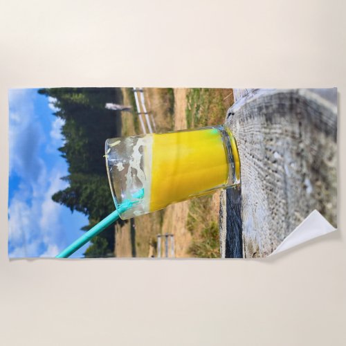 Orange Juice Outdoors – Nature Forest Photography Beach Towel