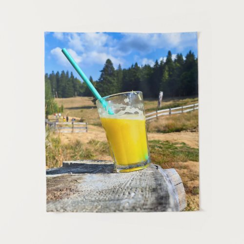 Orange Juice Outdoors – Nature Forest Photography Tapestry