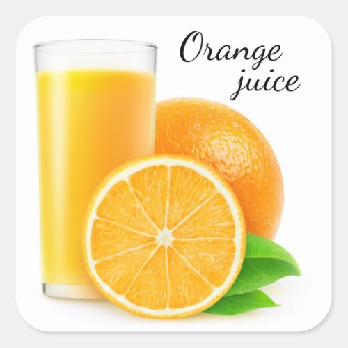 Orange juice square sticker