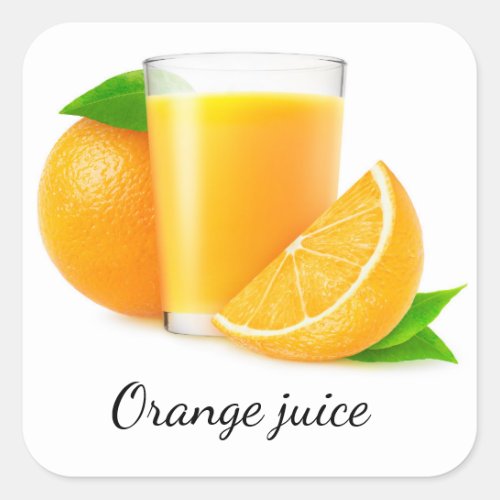 Orange juice square sticker