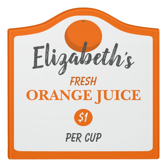 Orange Juice Stand Sign (Large Crest Front)