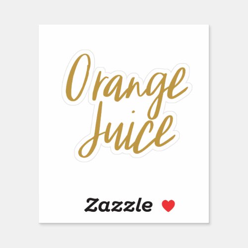 Orange Juice Storage Sticker