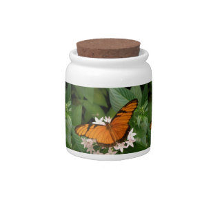 Orange Julia Butterfly Candy Jar