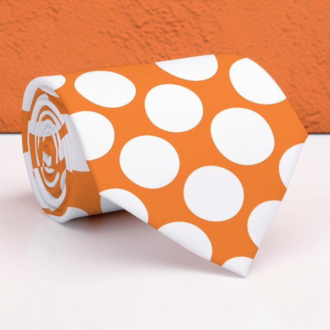 Orange Jumbo Polka Dots Custom Necktie (Creator Uploaded)