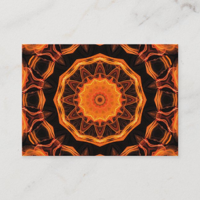Orange Kaleidoscope 01 Business Card (Front)