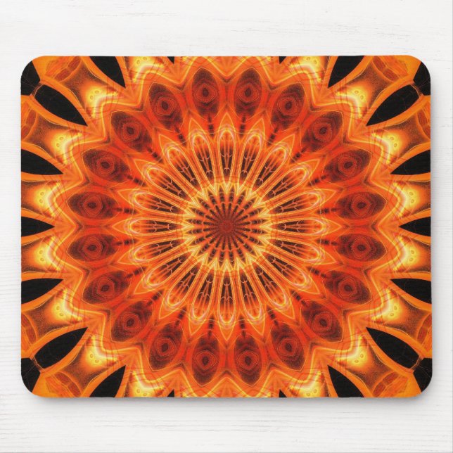 Orange Kaleidoscope 06 Mouse Pad (Front)