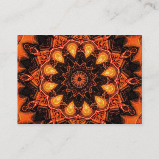 Orange Kaleidoscope 07 Business Card (Front)