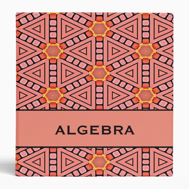 Orange Kaleidoscope Geometric Design 1.5" Binder (Front)