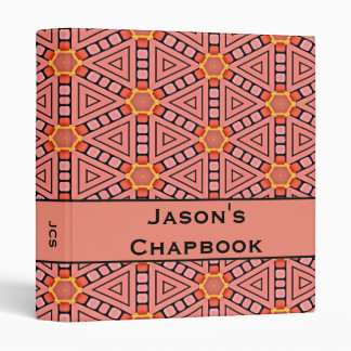 Orange Kaleidoscope Geometric Design 1" Binder