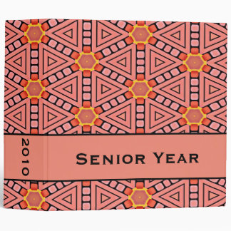 Orange Kaleidoscope Geometric Design 2" Binder