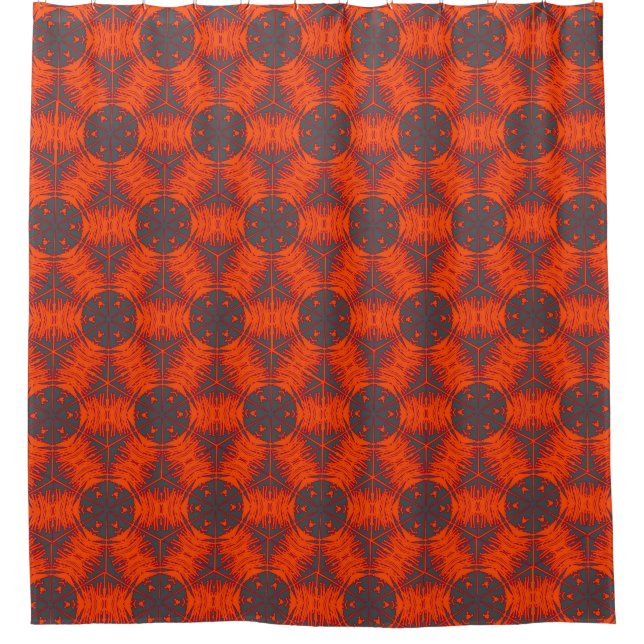 Orange Kaleidoscope Shower Curtain (Front)