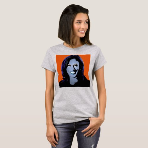 Orange Kamala Harris Pop Art T_Shirt