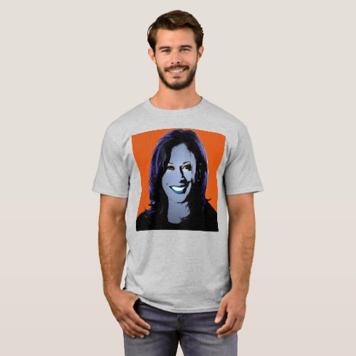 Orange Kamala Harris Pop Art T_Shirt