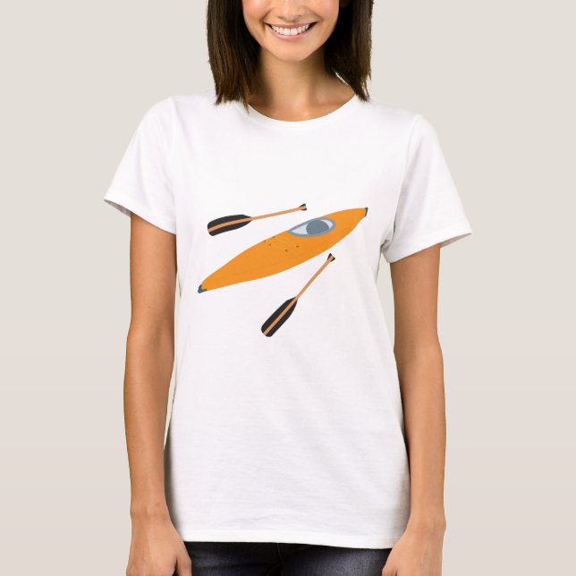 Orange Kayak with Oars T-Shirt (Front)