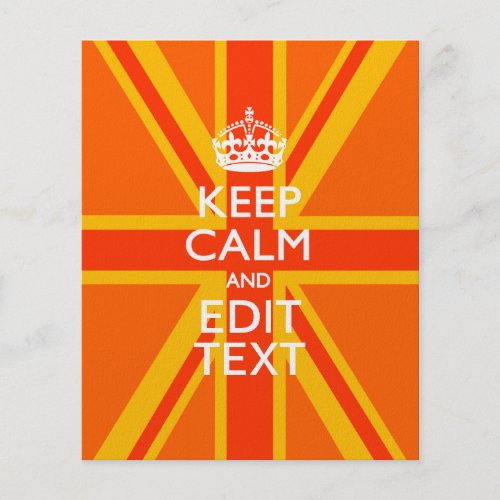 Orange Keep Calm and Your Text on a Union Jack Flyer