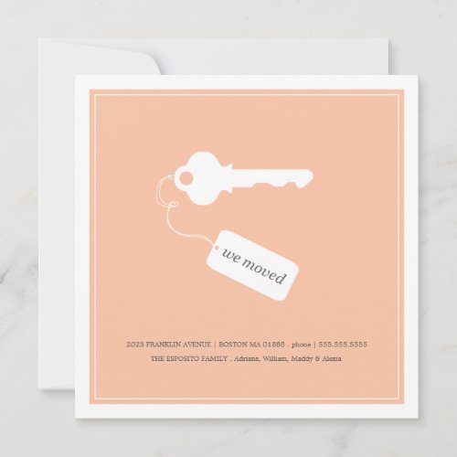 ORANGE KEY AND TAG | MOVING ANNOUNCEMENT