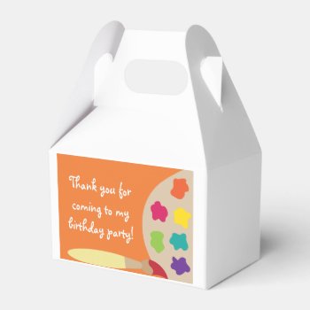 Orange Kids Art Party Favor Boxes by DaisyPrint at Zazzle