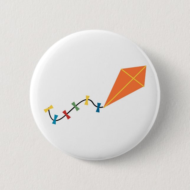 Orange Kite Pinback Button (Front)