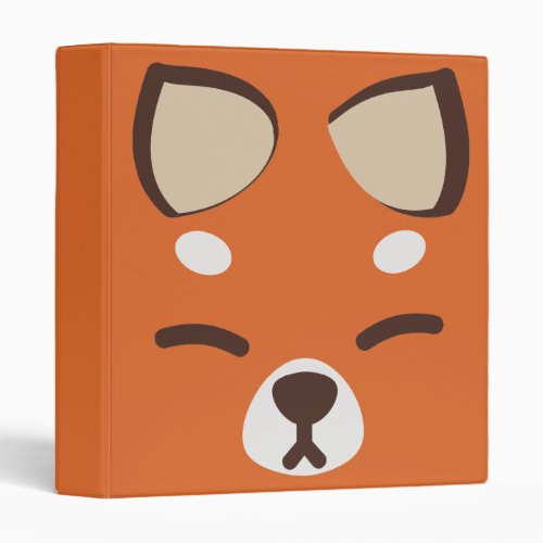 Orange Kitsune Fox 3 Ring Binder