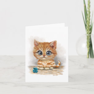 Orange Kitten Cartoon Card