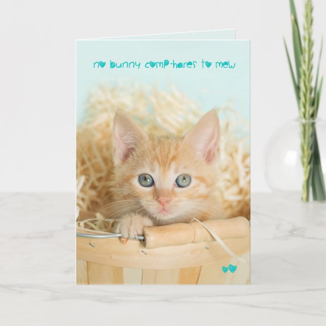 Orange Kitten Easter Cute card (Front)
