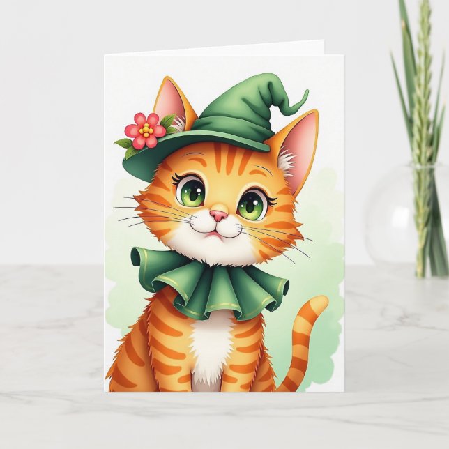 Orange Kitten Portrait Card (Front)