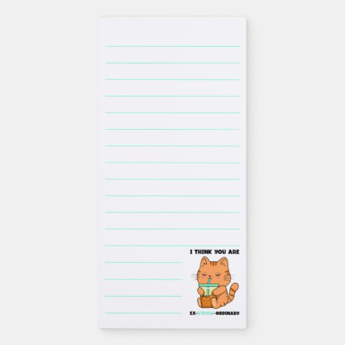 Orange kitten you are extraordinary boba lined mag magnetic notepad