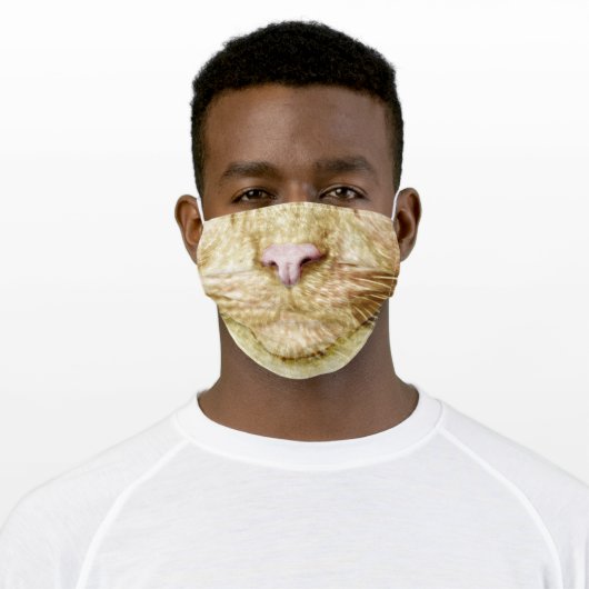 Orange Kitty Adult Cloth Face Mask (Worn)