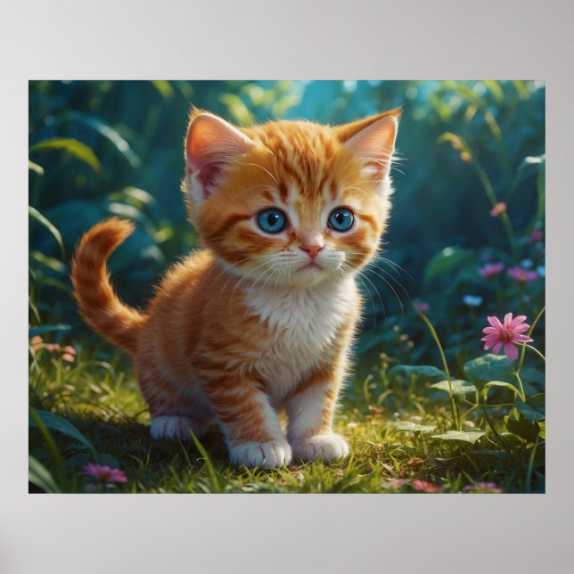 *~* Orange Kitty AP68 5:4 Fluffy Feline Kitten Poster (Front)
