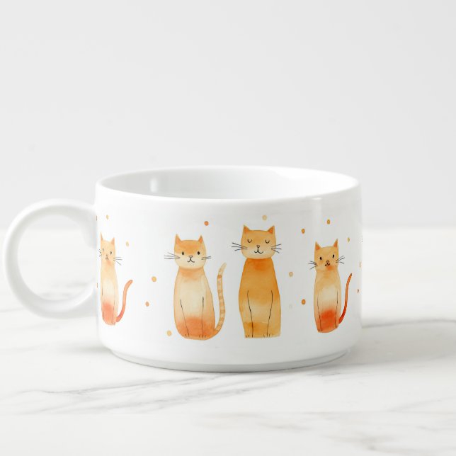 Orange Kitty Cats Bowl (Right)