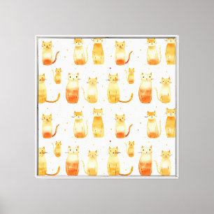 Orange Kitty Cats Canvas Print