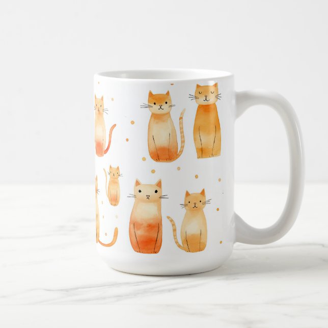 Orange Kitty Cats Coffee Mug (Right)