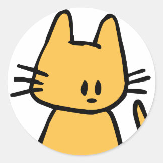 Orange Kitty Classic Round Sticker