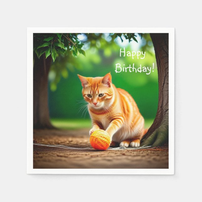 Orange Kitty Napkins (Front)