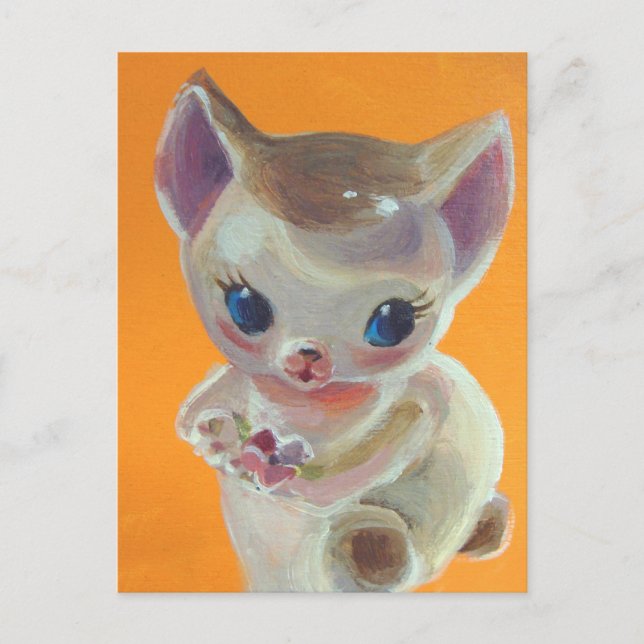 Orange Kitty Neko Postcard (Front)