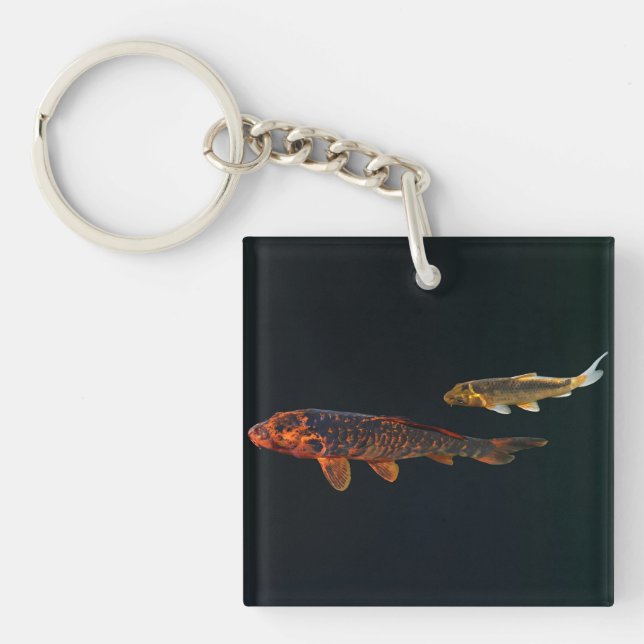 Orange Koi and Gold Koi Keychain (Front)