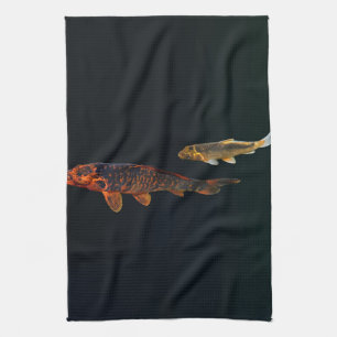 Orange Koi and Gold Koi Kitchen Towel