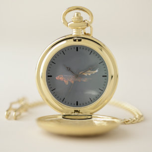 Orange Koi and Gold Koi Pocket Watch